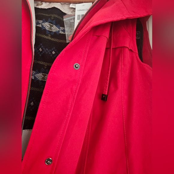 NWT Coldwater Creek All Weather Vest Long Dover Red Petite Small - Picture 6 of 16